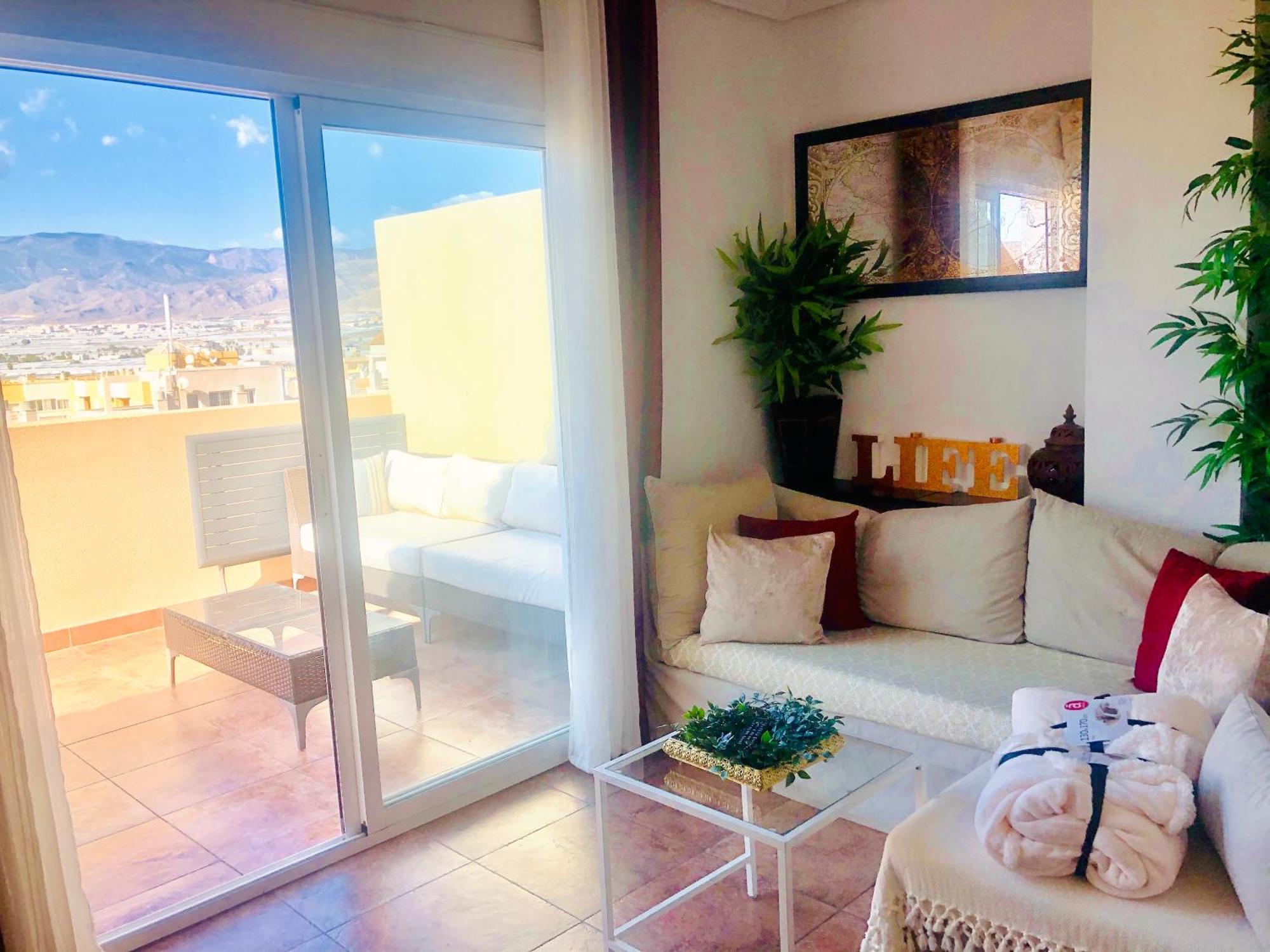 Atico Deluxe Entre Centro Y Playa Salinas Con Terraza, Wifi, Piscina Climatizada, Gym, Sauna Y Garaje -Smart Tv Roquetas de Mar Ngoại thất bức ảnh